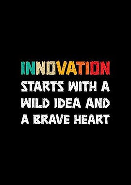 Innovation Starts With a Brave Heart Retro Motivation