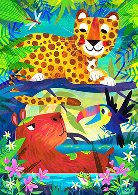 Jaguar and Capybara