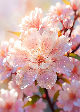 Pink Cherry Blossom Close-Up