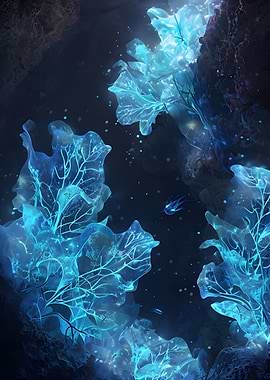Underwater Glowing Flora and Fauna