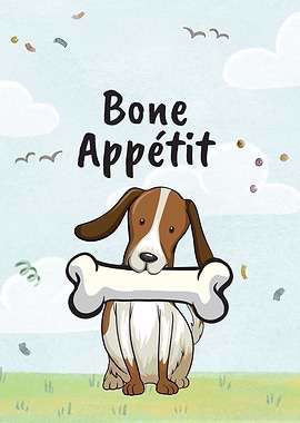 Bone Appetit Dog Cartoon