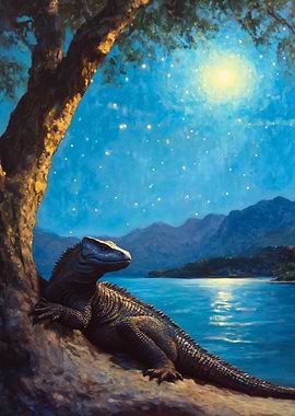 Komodo Dragon by the Lake