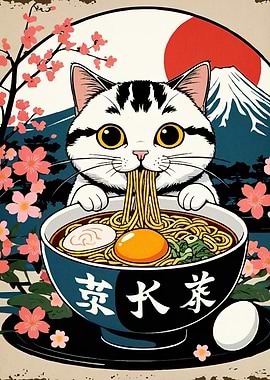 Cat Ramen Mount Fuji