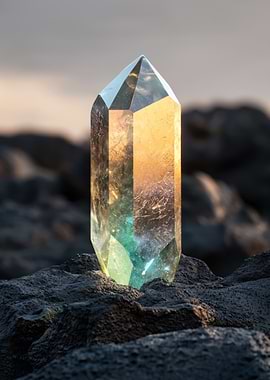 Crystal on Rocky Terrain