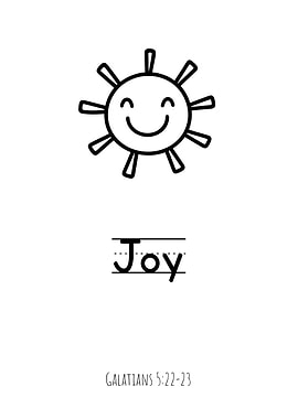 Joy - Smiling Sun Bible Verse Kids Room Decor