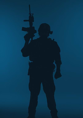 Soldier Silhouette with Rifle