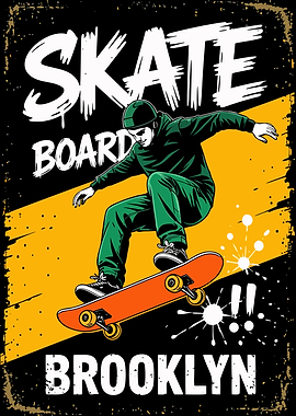 Skateboard Brooklyn Graphic Art