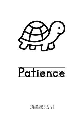 Patience - Scripture Wall Art for Children - Turtle