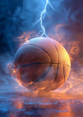 Basketball with Lightning and Fire