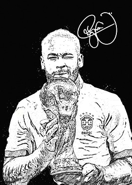 Neymar World Cup Trophy Sketch