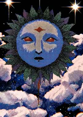 Celestial Sun Face in the Sky