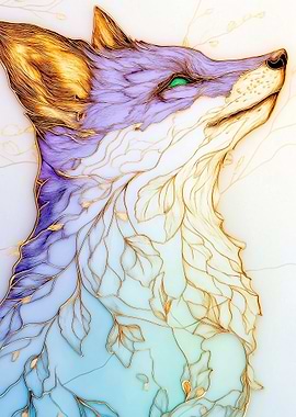 Elegant Fox with Floral Accents