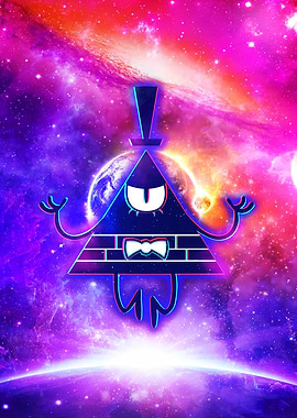 All-Seeing Eye Mystical Pyramid in Space