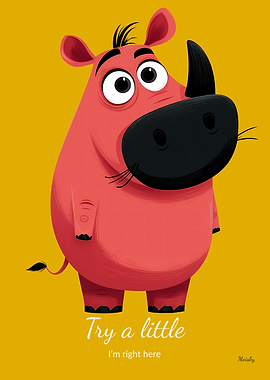 Try a Little Rhino Kids Wall Art