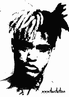 XXXTentacion Black and White Portrait