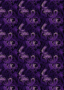 Purple Floral Baroque Pattern