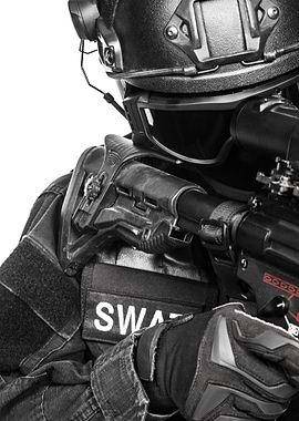 SWAT Officer in Full Gear