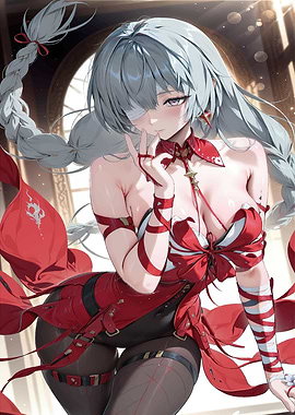 Anime Girl in Red Outfit