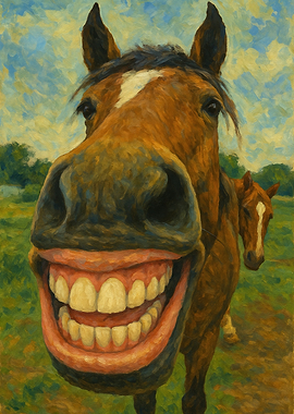 Funny Horse with Big Smile Painting