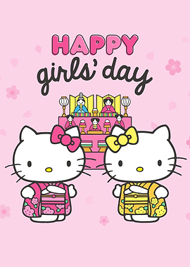 hello kitty happy girls' day illustration