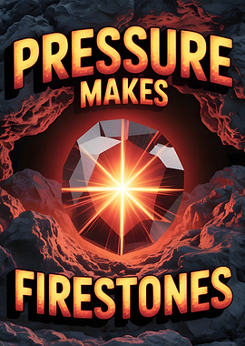 Pressure Makes Firestones Diamond Illustration