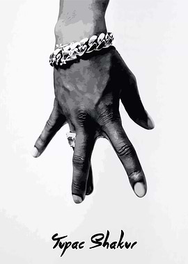 Tupac Shakur Hand with Jewelry