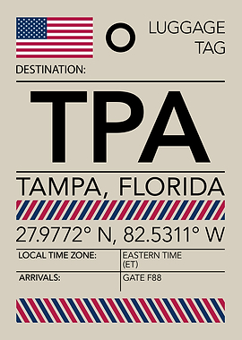 TPA Tampa, Florida Airport Boarding Pass