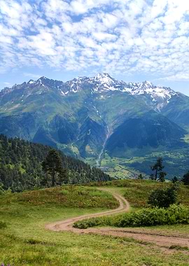 Mountain Landscape with Winding Path