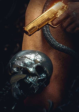 Golden Gun and Skull