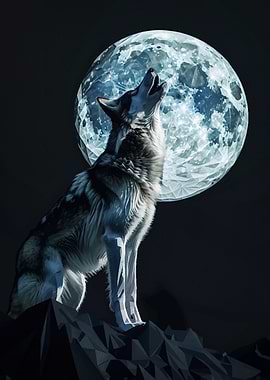 Wolf Howling at the Moon