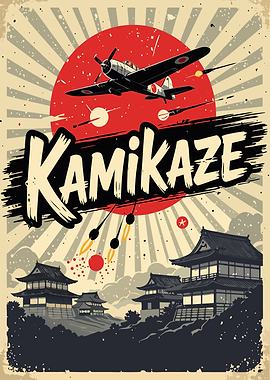 Kamikaze Japanese War Plane Poster