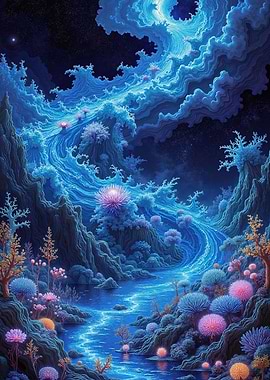 Blue River Fantasy Landscape