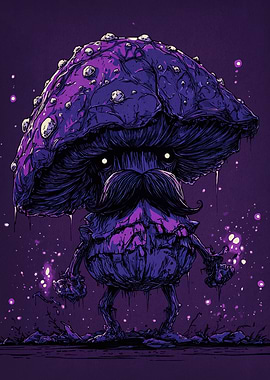 Mushroom Character with a Mustache
