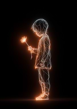 Glowing Boy with Flower