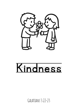 Kindness - Child Offering Flower Christian Nursery Print