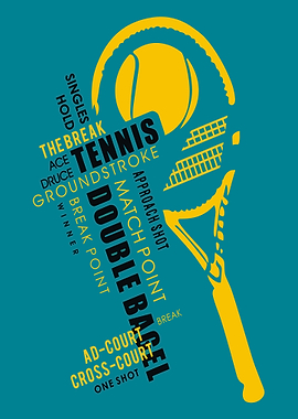 Tennis Racket Word Art