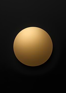 Golden Sphere on Black Background