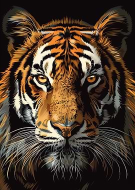 Tiger Portrait Illustration