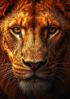 Lion Portrait: Majestic Gaze