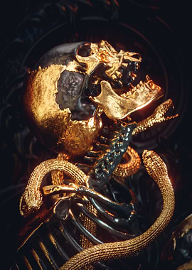 Golden Skull and Snakes