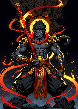 Monkey King Warrior with Staff