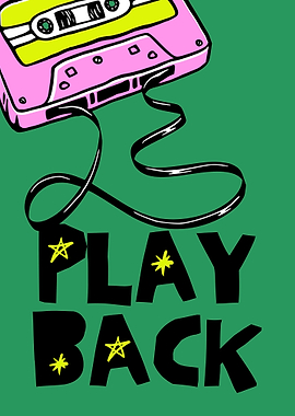 Retro Cassette Tape Playback Art