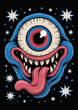 One-Eyed Monster with Tongue Out