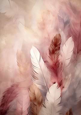 Burgundy Abstract Feather