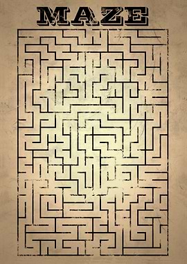 Maze Puzzle on Textured Background