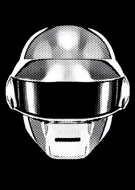 Daft Punk Helmet Black and White