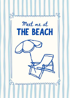 Meet me at the beach illustration