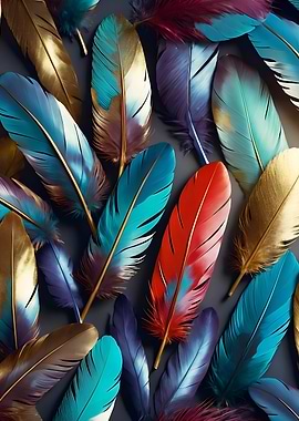 Colorful Feathers Abstract