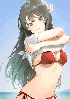 Girl in Bikini on Beach