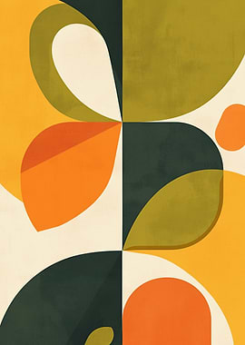 Abstract Geometric Floral Pattern Art